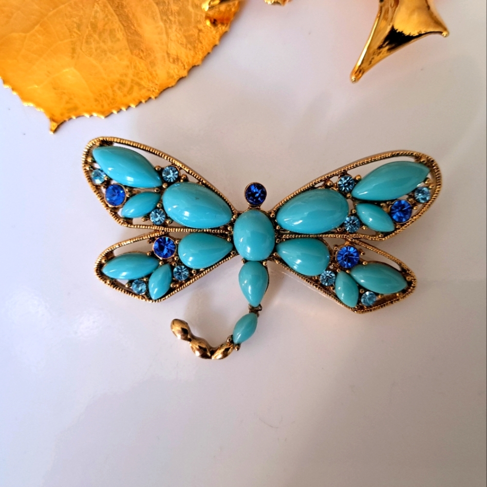 Turquoise Butterfly Brooch
